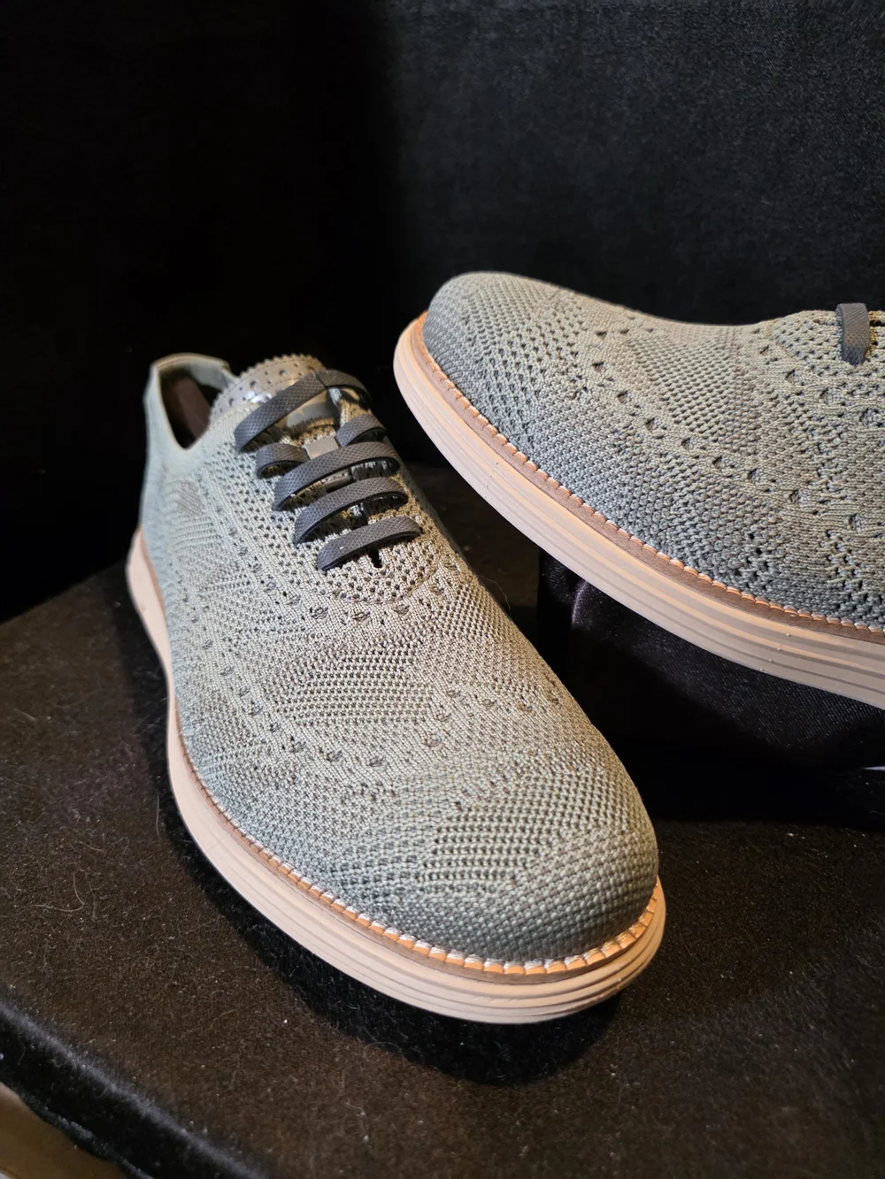 Cole Haan Sage Knit Wingtip Oxfords Contrast Cream Sole 11w
